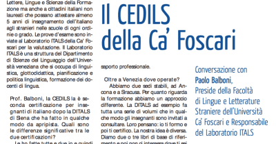 Certificazione Cedils presentata dal Prof. Paolo E. Balboni