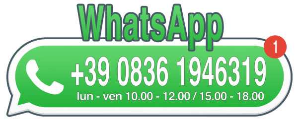 Chiamaci al numero 08361946319, anche su WhatsApp, dal lunedì al venerdì dalle 10.00 alle 12.00 e dalle 15.00 alle 18.00