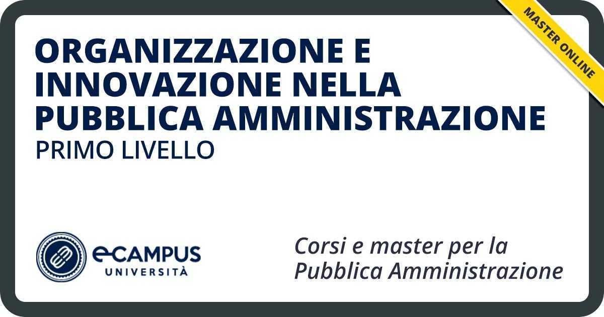 master 2 livello pubblica amministrazione