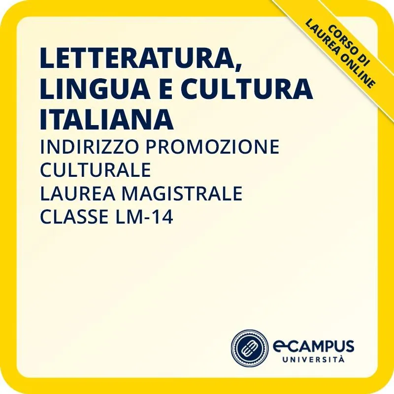 Laurea magistrale LM-14 indirizzo Promozione culturale