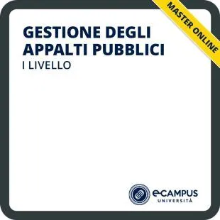 Gestione degli appalti pubblici, master di I livello per la Pubblica Amministrazione