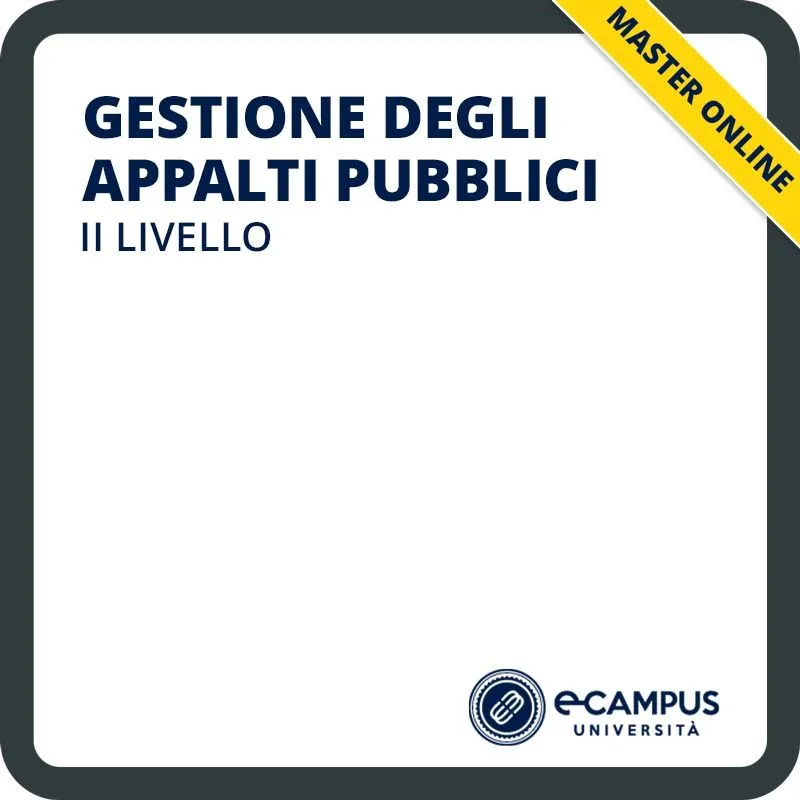 Gestione degli appalti pubblici, master di II livello per la Pubblica Amministrazione