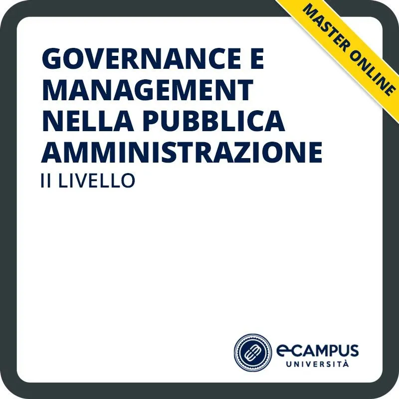 Governance e management della pubblica amministrazione, master di II livello per la Pubblica Amministrazione
