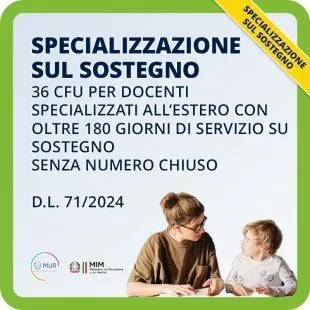 specializzazione sul sostegno 36 CFU